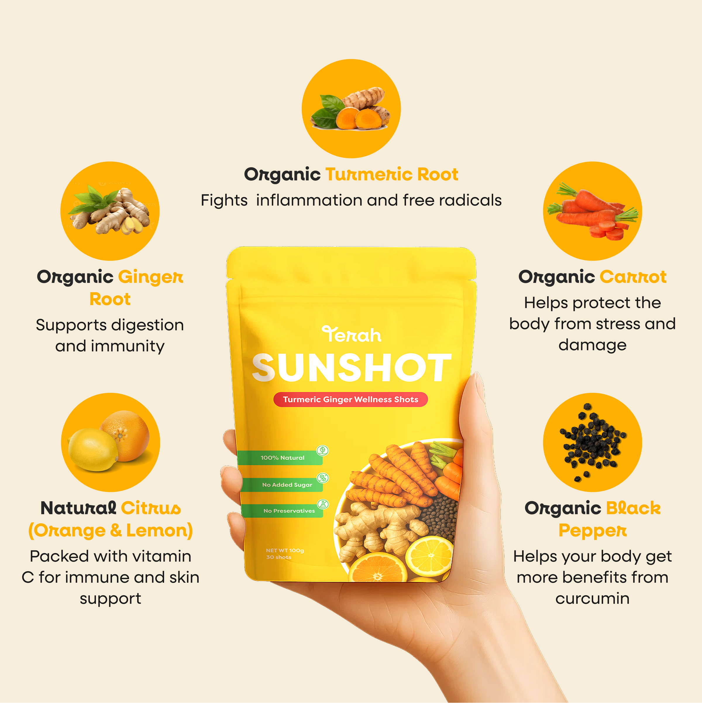 Terah Sunshot - Turmeric Ginger Wellness Shot