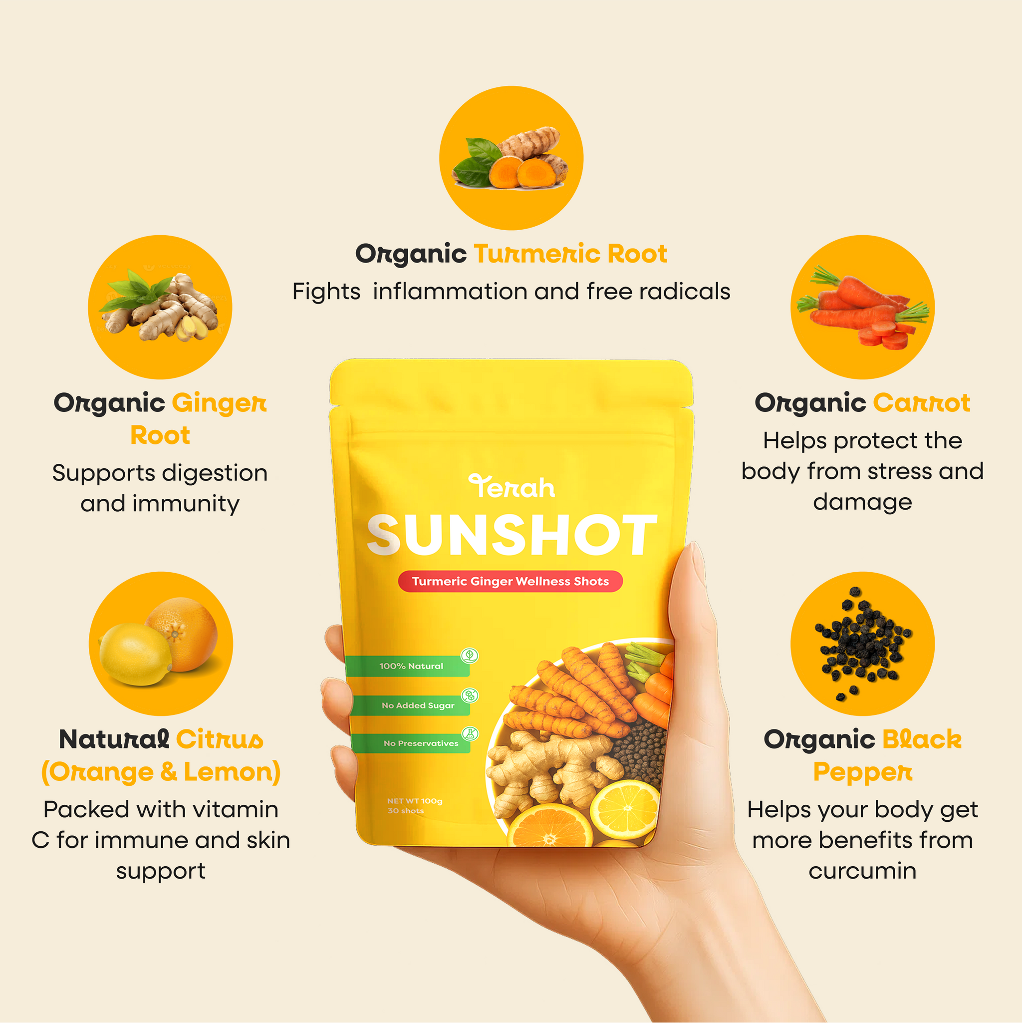 Terah Sunshot - Turmeric Ginger Wellness Shot
